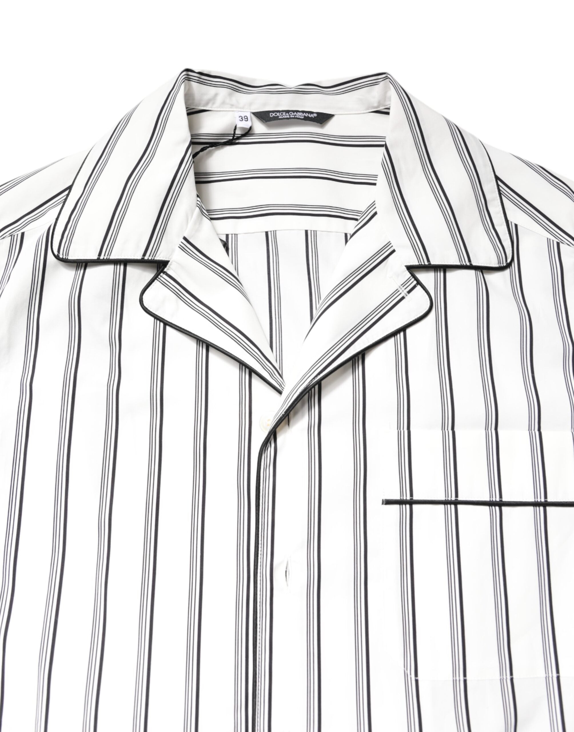 Dolce & Gabbana white striped lounge pajama shirt